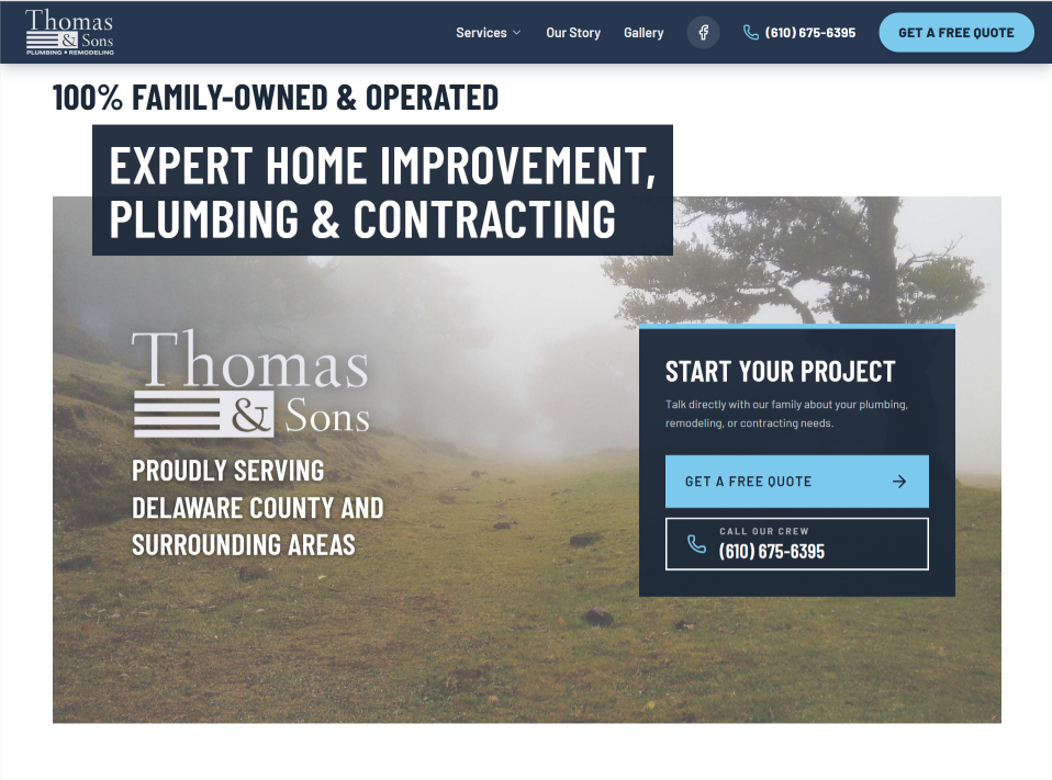 Thomas & Sons website